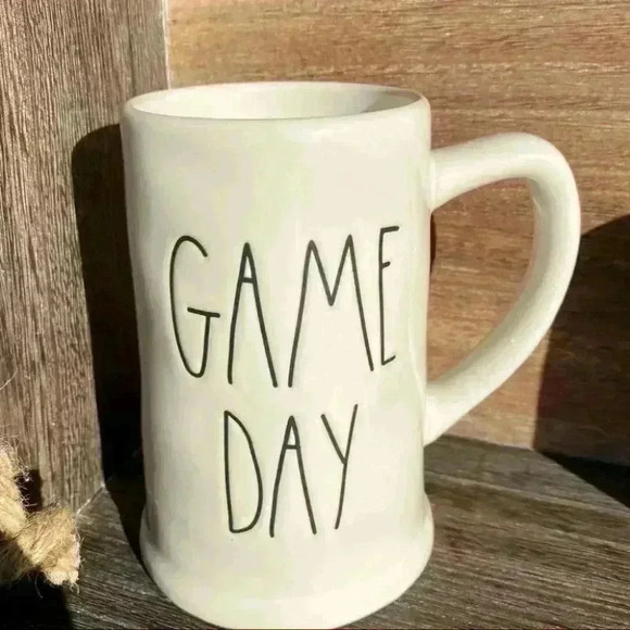 NEW Rae Dunn - GAME DAY - white ceramic Stein/Mug - Picture 1 of 3